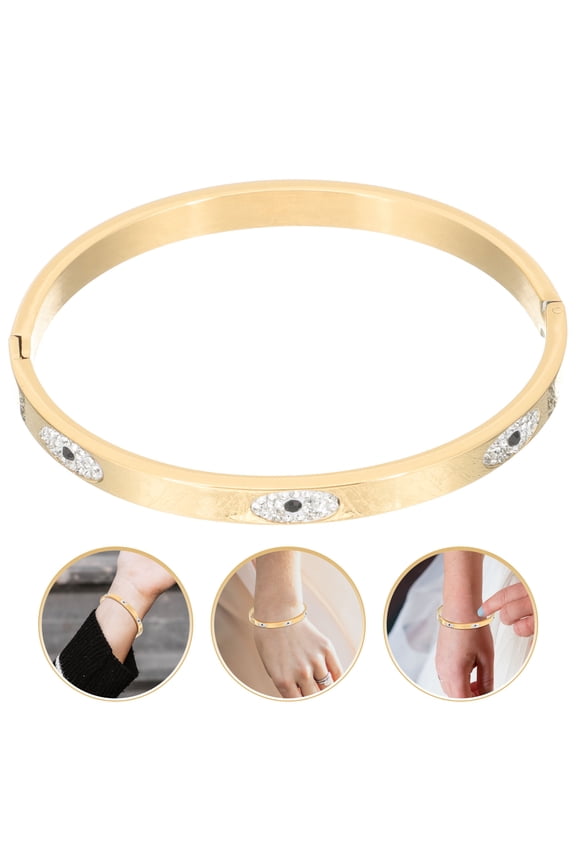 Evil Eye Bracelet Bangle 1Set Stainless Steel for Daily Life and Parties