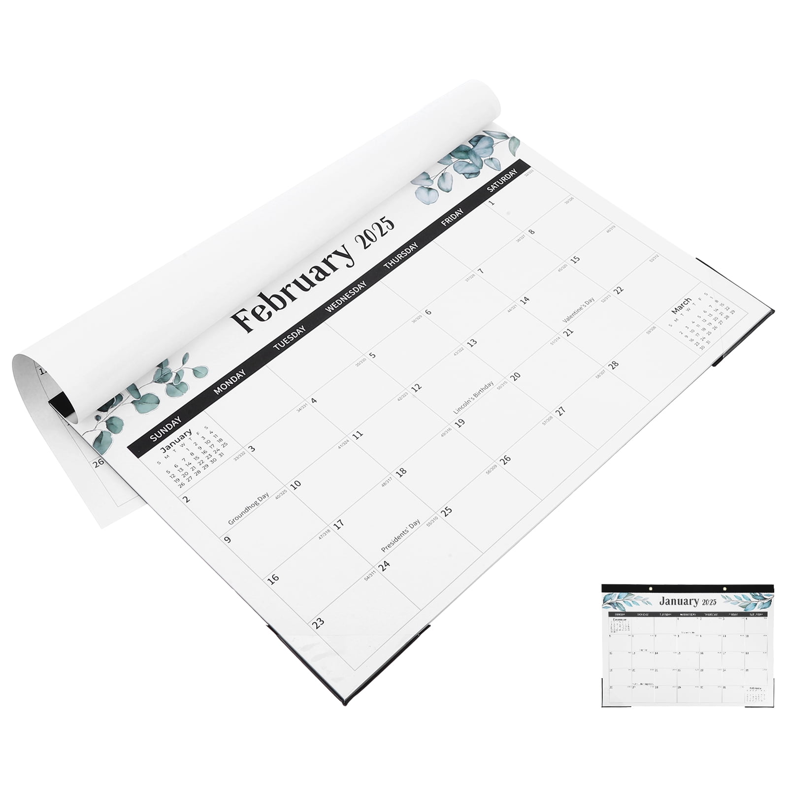 OUNONA 18-Month Extended Wall Calendar for Home Use with Backing and ...