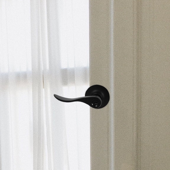 OUNONA Sturdy Black Exterior Door Handle with Lock for Front Door Security