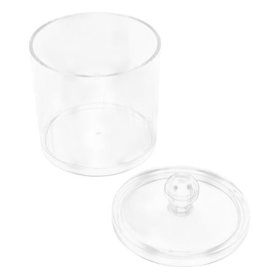 WEAVILUX Transparent Cotton Swab Box Cotton Swab Holder Acrylic 1Set 3.93X3.85X3.85in