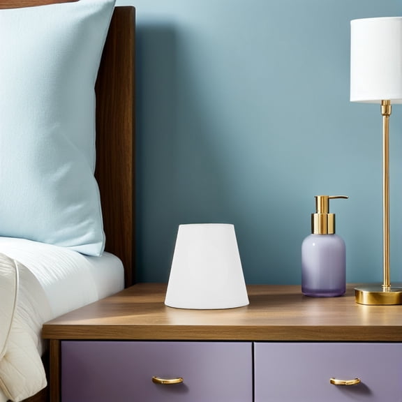 OUNONA Fabric Table Lamp Shade White Cloth Cover Small Lamp Shade for Living Room Bedroom Lighting