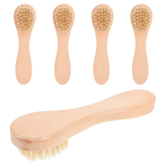 OUNONA 5Pcs Gentle Skin Brush Ergonomic Handle Wood for Most People