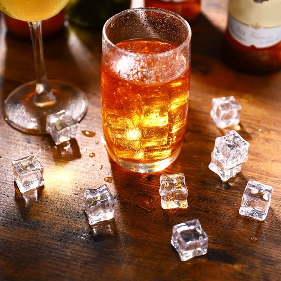OUNONA Fake Food Ice Cubes Clear Simulated Ice Sinking Ice Cubes