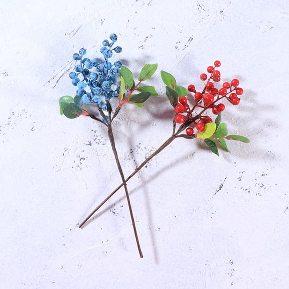 OUNONA Fake Red Berry Simulation Blueberry Lifelike Berry Pick 24.00X7.00X5.00CM