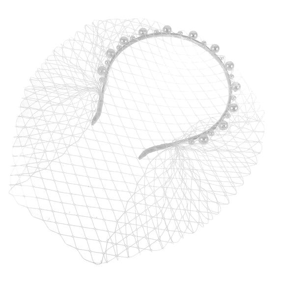 OUNONA Fascinator Mesh Flower Veil Headband Bridal Wedding 1920s Tea Party Fascinator Veil for Women