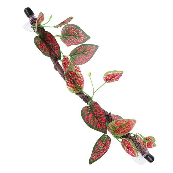 OUNONA Faux Vines Pet Habitat Decoration Bendable Red Plastic 1Set For Lizards Frogs Tortoises