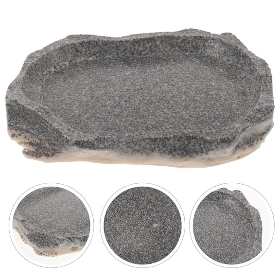 OUNONA Feeding Lizards Imitation of Rock Food Pot 10.50X7.50X1.50CM