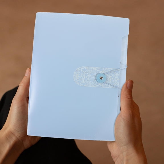 OUNONA File Organizer Blue Plastic Document Storage for Office Use 1Set