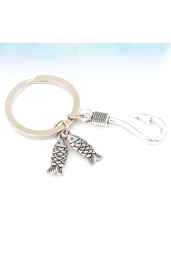 Fish Hook Charm Keychain Creative Gift Keychains Kids Hanging Pendant