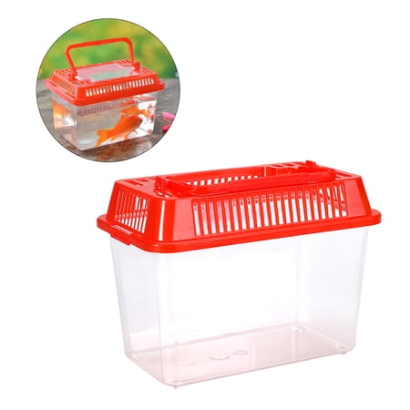 OUNONA Portable Mini Betta Fish Tank Aquarium Bowl with LED Light and Lid, Small Desktop Aquarium for Travel and Starter Supplies