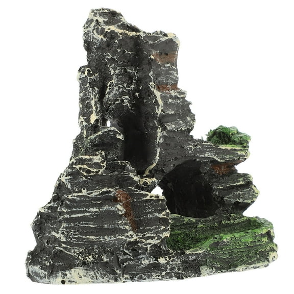 OUNONA Aquarium Decor Resin Mountain Rockery, Safe and Elegant Fish Tank Ornament for Freshwater and Aquariums