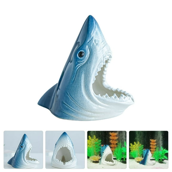OUNONA Fish Tanks Sharks Hiding House Aquarium Statue 14.5x13.5cm