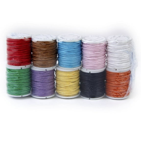 OUNONA Flat Waxed Nylon Thread 1Mm for Jewellery Making and Craft String Assorted Colors