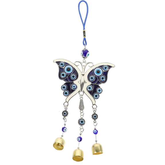 OUNONA Blue Alloy Butterfly Wind Chime with Unique Design for Outdoor Decor Enjoy Crisp Sound 6.5 Inches