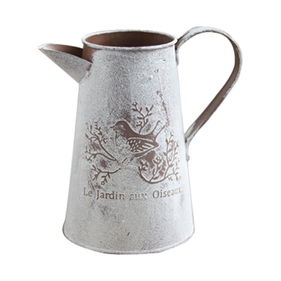 CATIEBYE White Iron Tin Bucket for Flower Arrangement and Home Decoration, and Anti-Wear Metal Planter