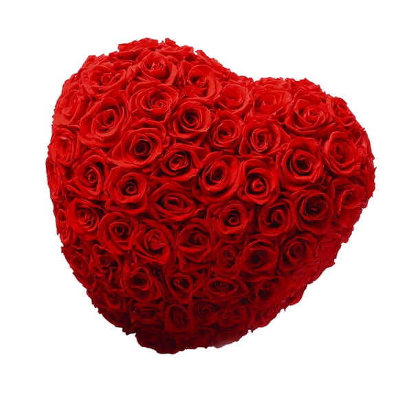 OUNONA Heart-Shaped Flower Packing Box with Red Preserved Roses for Elegant and Stylish Home Decoration