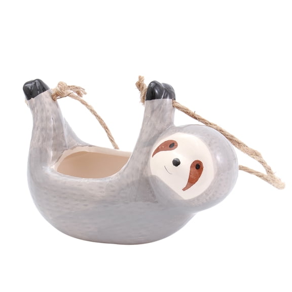OUNONA Flowerpot Chic Unique Sloth Shape Plant Container Succulent Plant Pot Hanging Flower Pot for Living Room Home