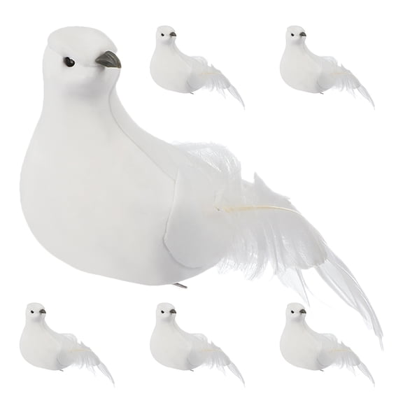 OUNONA Flying Bird Party Decorations Christmas Tree Artificial Foam Birds White