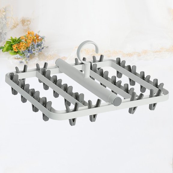 OUNONA Folding Windproof Clothes Drying Rack Laundry Pin