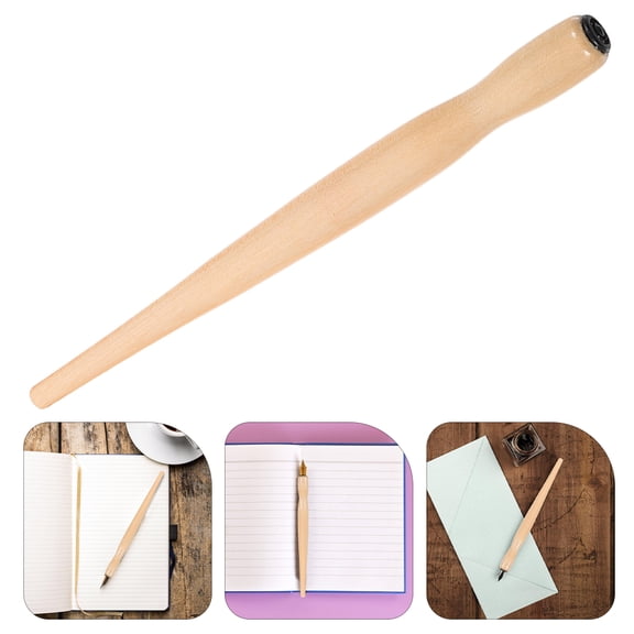 OUNONA Fontwork Dip Pen Natural Wood Finish Khaki Designed For Professional Calligraphy 1Pcs Back to School