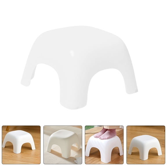 OUNONA White Plastic Non- Bathroom Foot Stool Toilet Step Stool for Kids and Adults