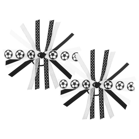 OUNONA Football Hair Scrunchies 1 Pair Soccer Hair Accessories for Women, Teens & Girls Cheerleading Sports Game Day