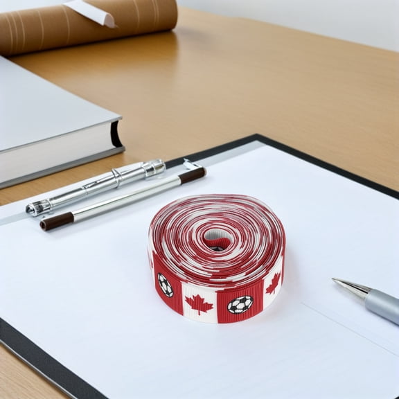 OUNONA Football Wired Ribbon Roll for Sports Team Bows Cheerleading and Game Day Decorations