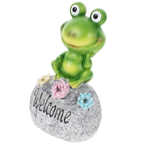 OUNONA  Frog House for Garden Solar Ornaments Outdoor Decorative Light