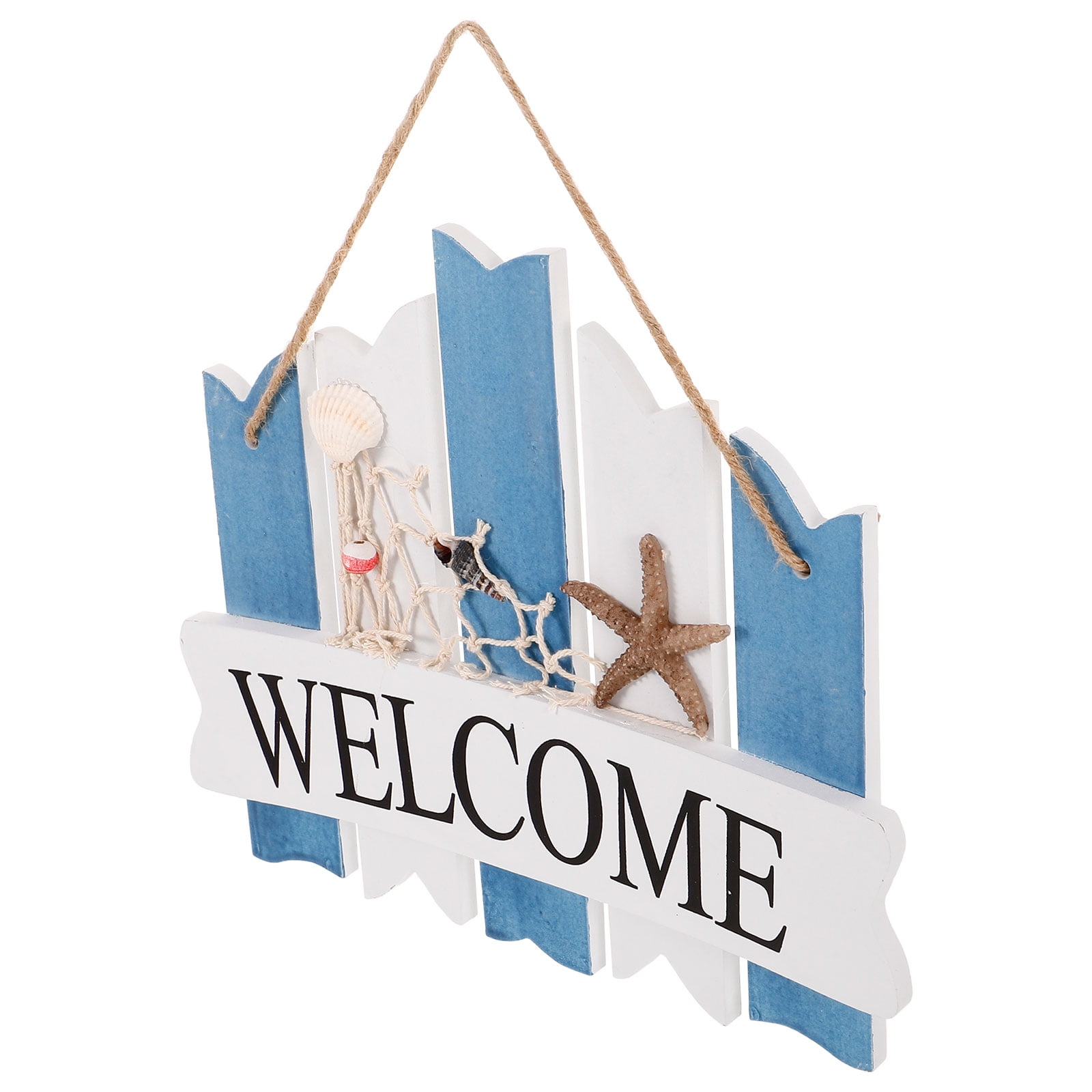 OUNONA Front Door Coastal Welcome Beach Sign Decor Office Seaside White ...