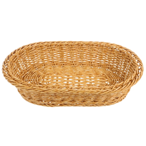 FOLOYORI Bread Basket For Serving Woven Bread Basket Khaki Plastic 1Set
