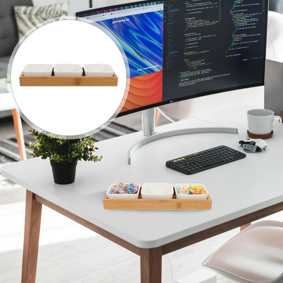 DRAFIDEEP Hosts Wood Snack Display Plate Assorted Color 1 Pc