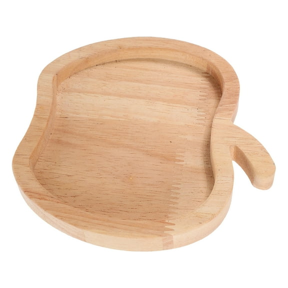 OUNONA Fruit Storage Plate Apple Shaped Wood for Kitchen Gathering 1Pack