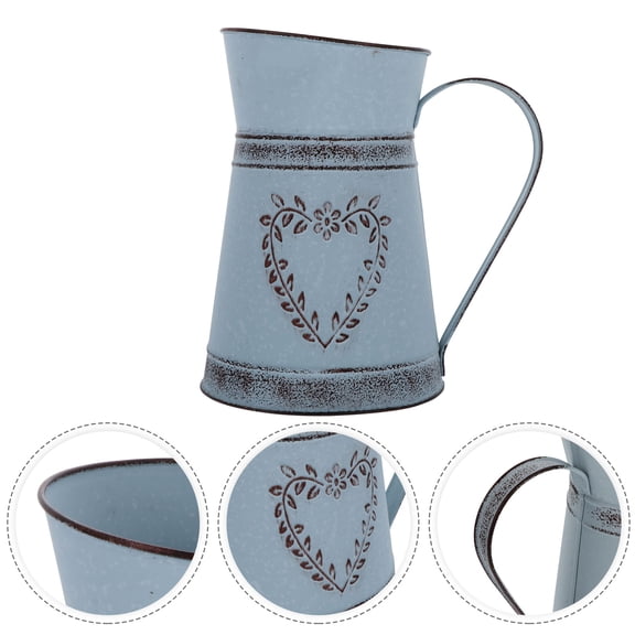 OUNONA Galvanized Sheet Flower Vase in Grey for Storage Use Adds Style to Home Decor Fits Farmhouse