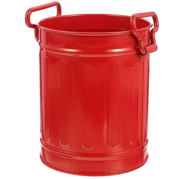 OUNONA Garbage Holder Wastebasket Can Trash Cute Paper Bin Office Man Red