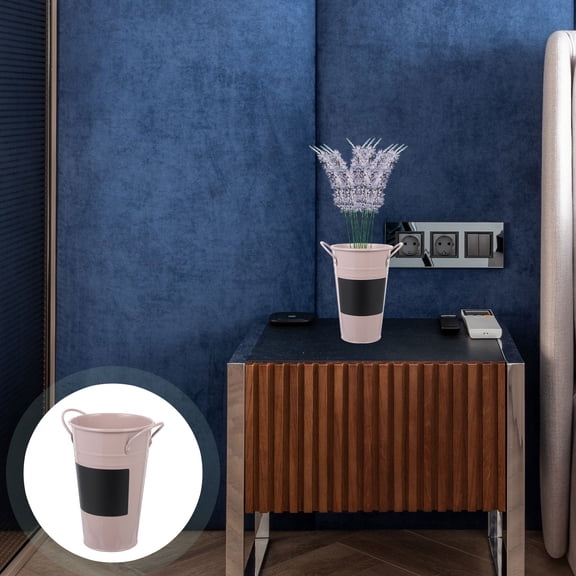 FOLOYORI Iron Bucket Vase Purple Homeowners Garden Balcony 1Pack 5.9x4.3x6.7in