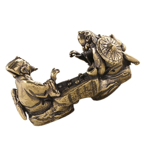 OUNONA Compact Brass Garden Statue Ornament for Outdoor Landscape Decoration, 1 Piece