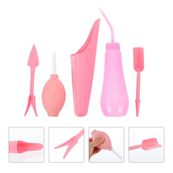 OUNONA Gardening Tools Garden Tool Set Cultivation Tools Child 22.5X6.5CM Pink