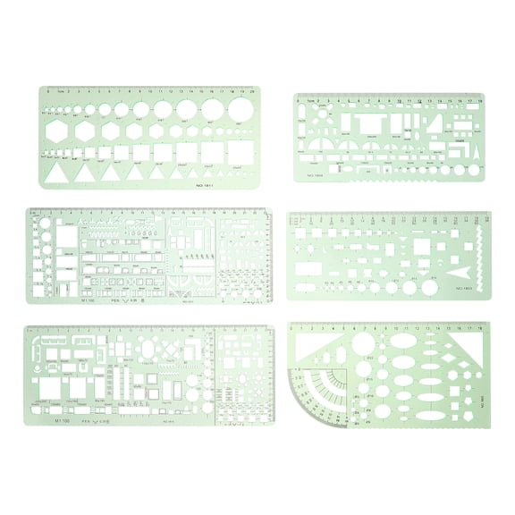 OUNONA Geometric Stencil Template - 1 Piece Drafting Tool for Architecture, Art, Design, Drawing, and Projects
