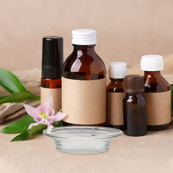 OUNONA Glass Aromatherapy Dish for Essential Oils and Wax Melts Transparent Storage Accessory with Easy