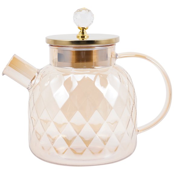 LABELEPH Glass Water Pitcher Transparent for Family Daily Use 1Pack 7.7x5.9in