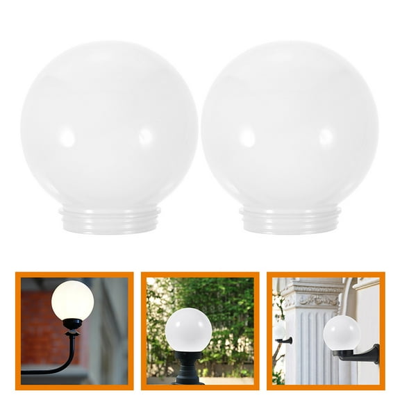 OUNONA 2Pcs Sphere Lamp Shades Globe Lamp Shade Acrylic Round Decorative Lighting Hotel Decoration