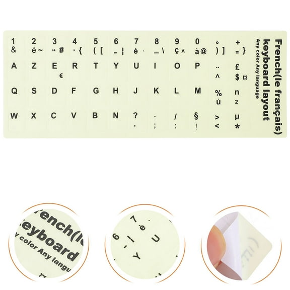 OUNONA Glow in the Dark Keyboard Stickers for Decoration 2PCS Multi PVC Waterproof and Durable Laptop