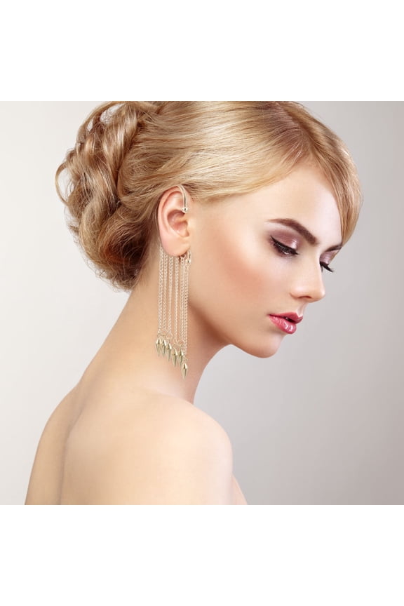Ear Cuffs for Women Ear Cuff Chain Earrings Golden Dangle 1 Pair