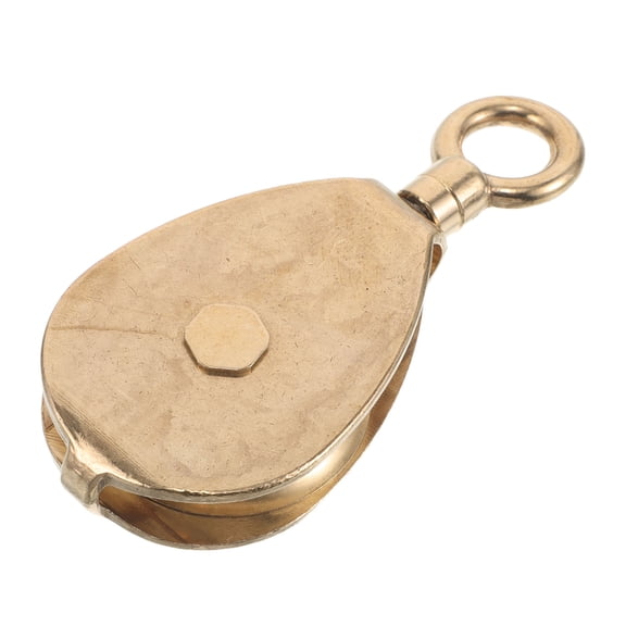 OUNONA Golden Brass Flagpole Pulley System with High Load Capacity for Boats, Yachts, Marine Rigging and Outdoor Use