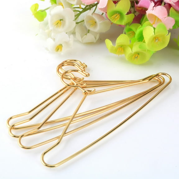 WEAVILUX Wire Coat Hangers Wardrobe Hangers Carbon Steel 10 Pcs Golden