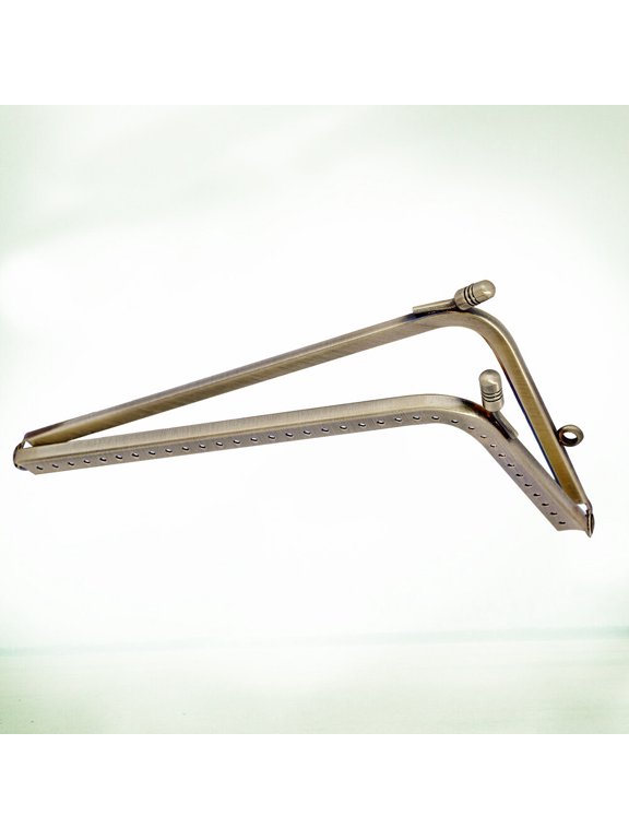 Golden L-Shaped Clutch Frame for Easy Installation, Ideal for Bag Making and Craft Projects