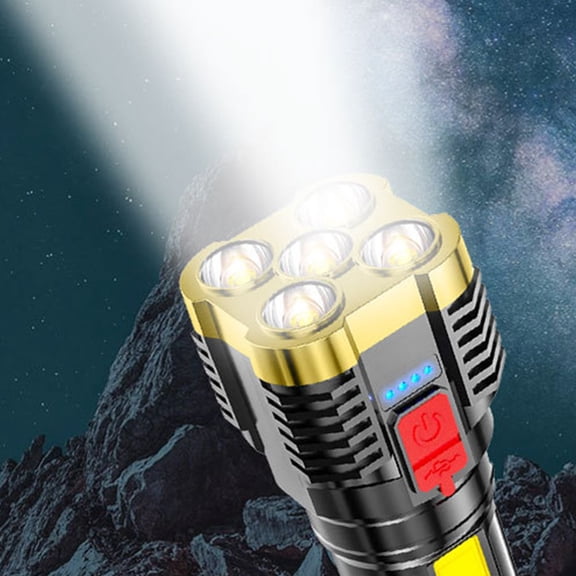 OUNONA Golden Flashlight Rechargeable with 3 Hour Battery Life and Multiple Lighting Modes