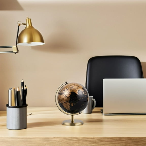 OUNONA Golden Metal Table Globe for Decor with Elegant Design and Smooth Surface 12.5 Inches