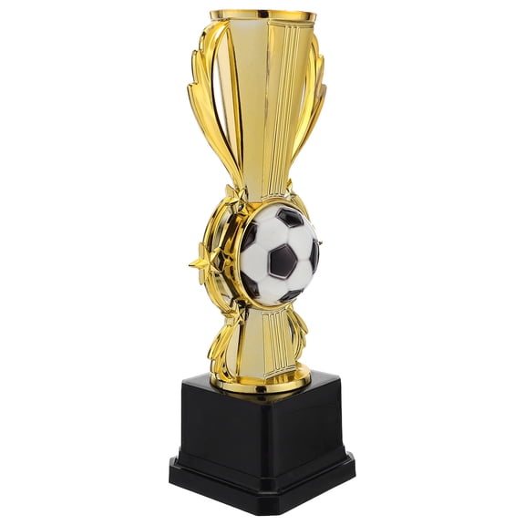 OUNONA Golden Plastic Soccer Trophy Cup for Football Championship Rewards Ceremony