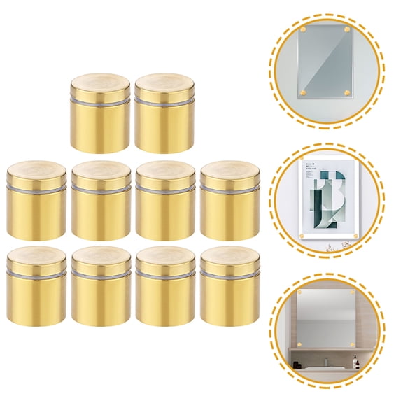 OUNONA Golden Stainless Steel Wall Sign Mounting Nail for Repairing Use 25x25mm